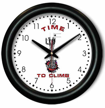 Cell Tower Wall Clock - Time to Climb Telecom Gift